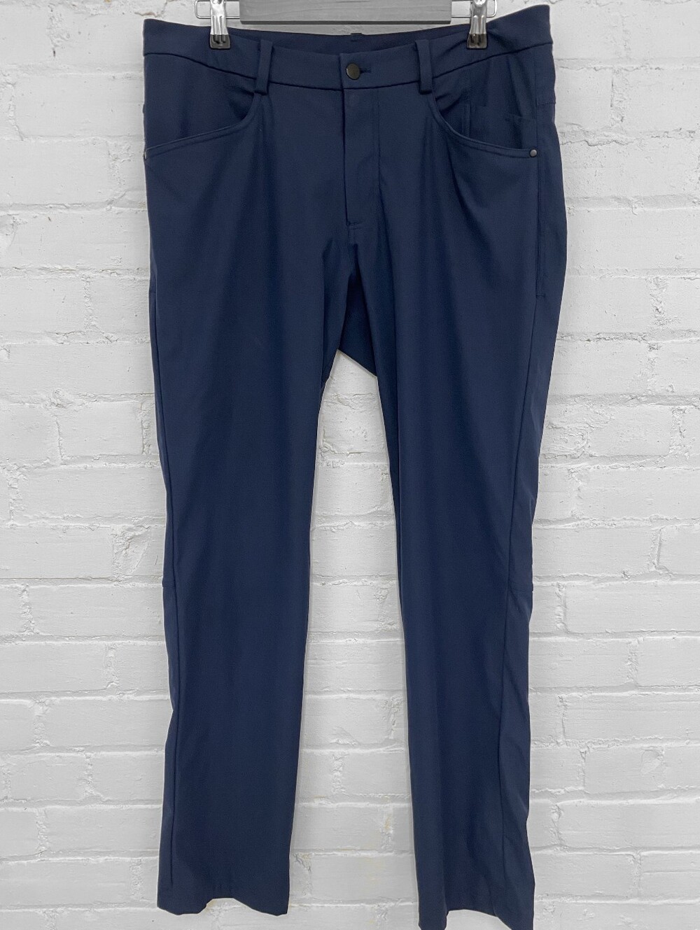 Lululemon Mens Navy Blue ABC Classic Fit 5 Pockets Warpestreme Pants sz 36